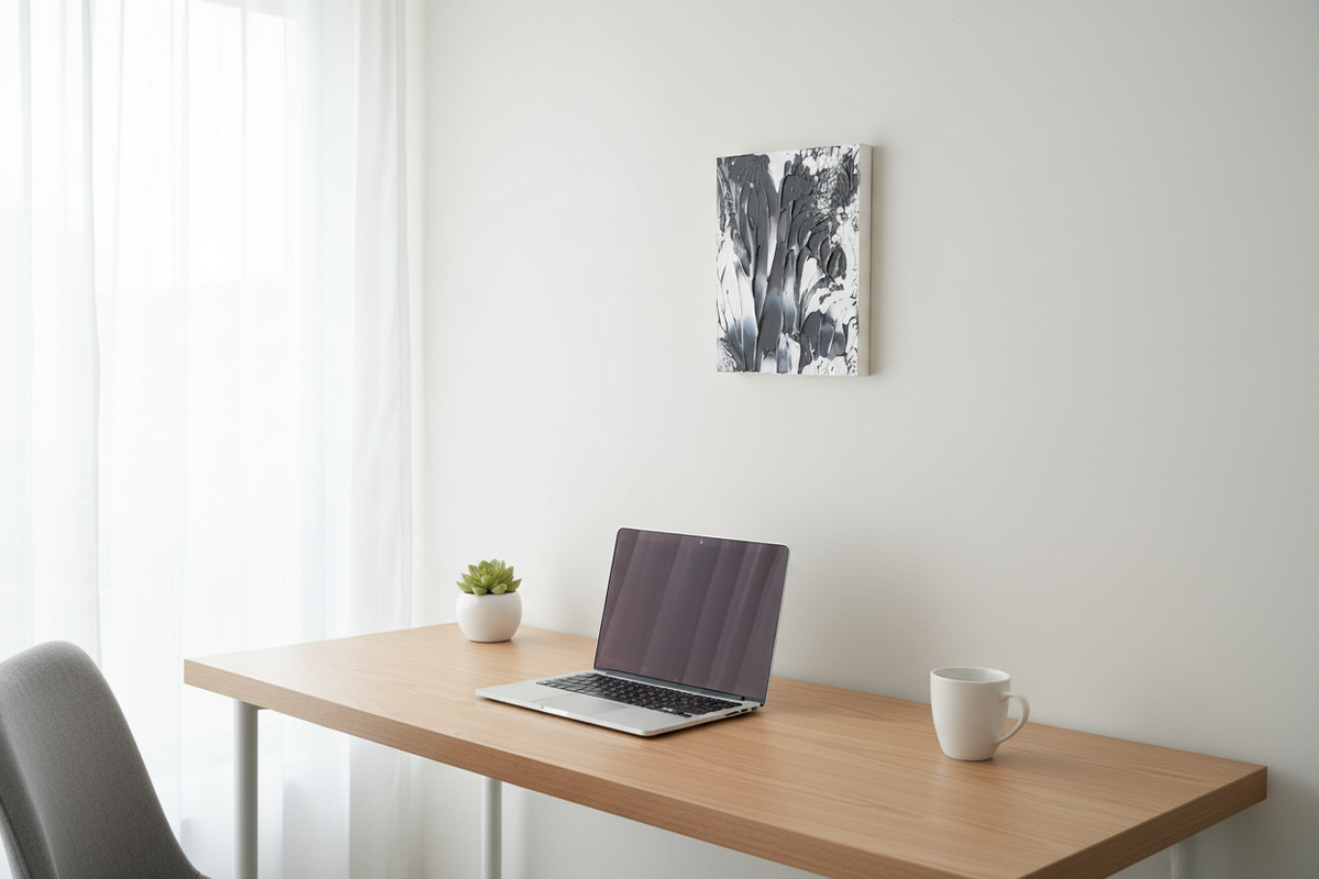 Abstract Painting — Angled Office Wall Scene