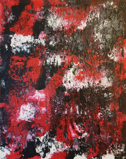 Red Night Abstract on Gallery Canvas
