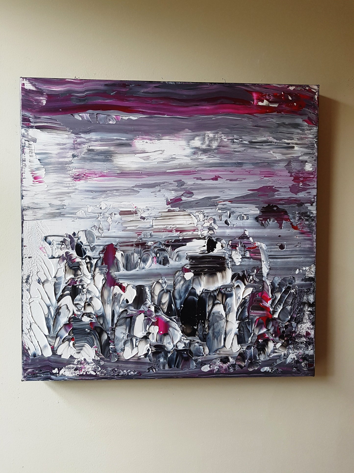 Red Night Abstract Original Canvas