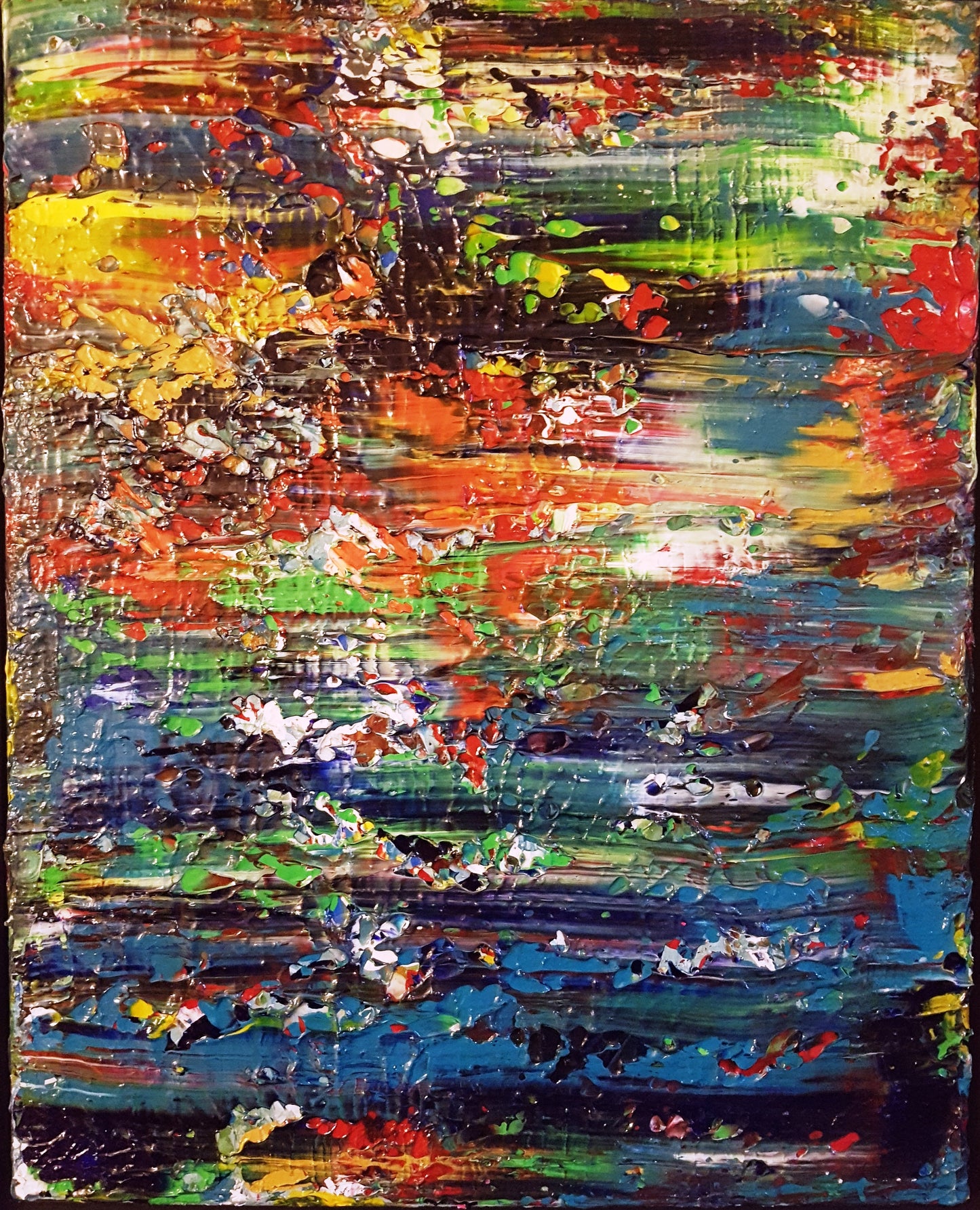 Sunset Beach - Framed Original Abstract Acrylic Painting