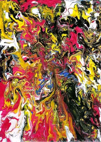 Flash Acrylic Painting in Handmade Wood Frame