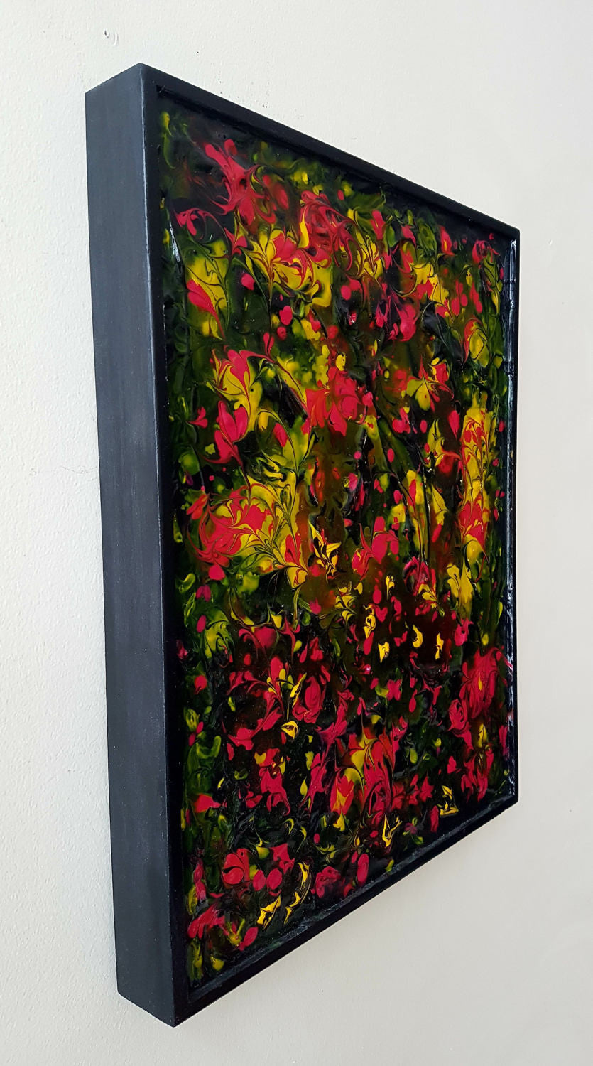 Glass Mystery Garden Acrylic Painting on Wood Framed Panel