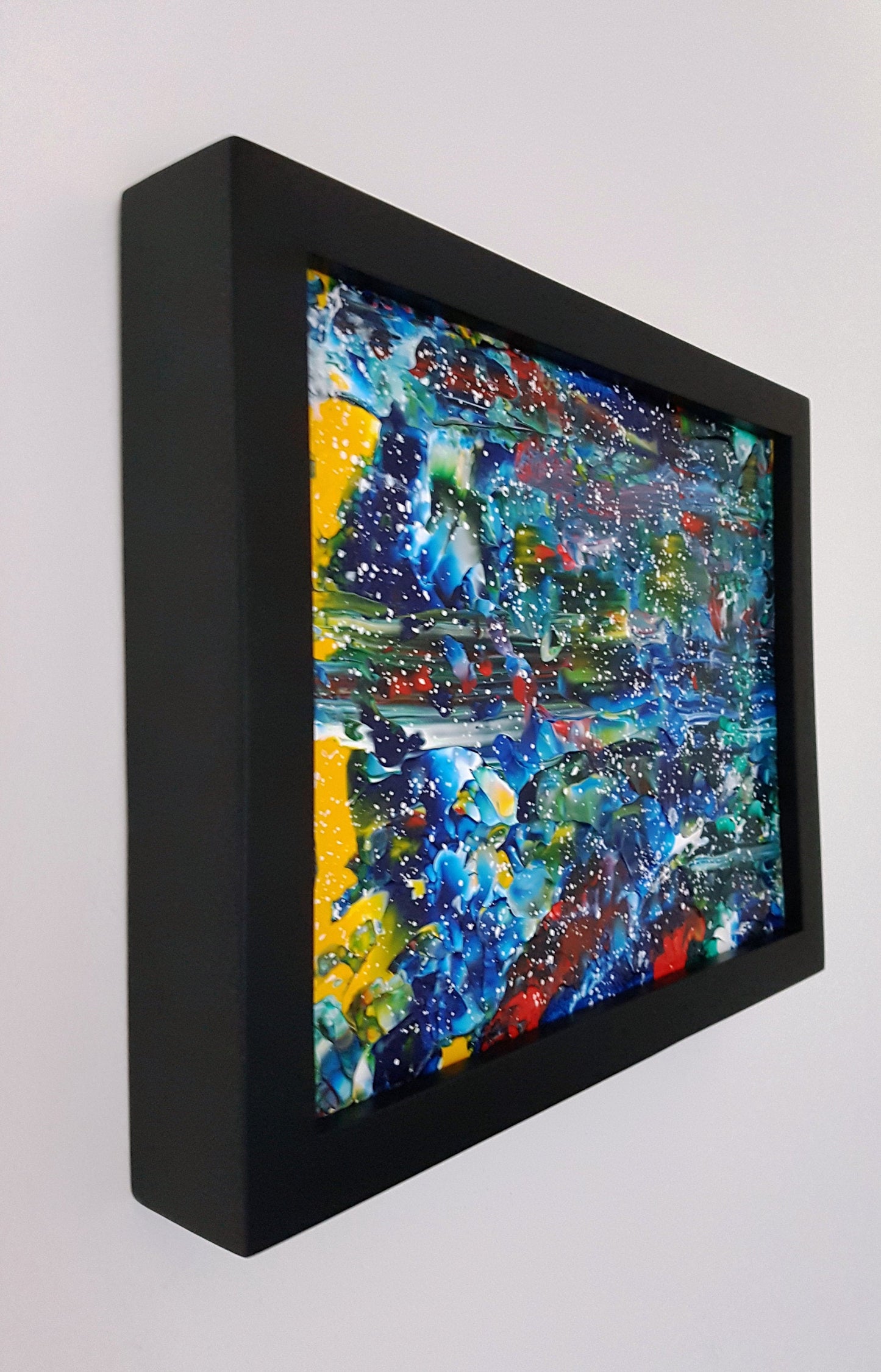 Snowy Pond Abstract Acrylic Painting