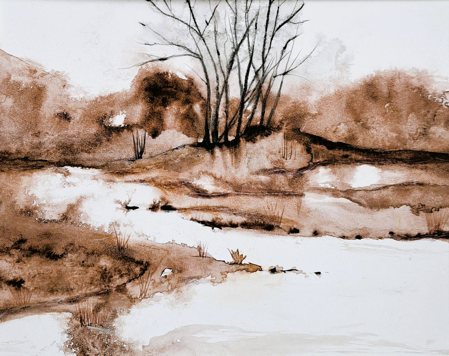 Mocha Lake Coffee Watercolor