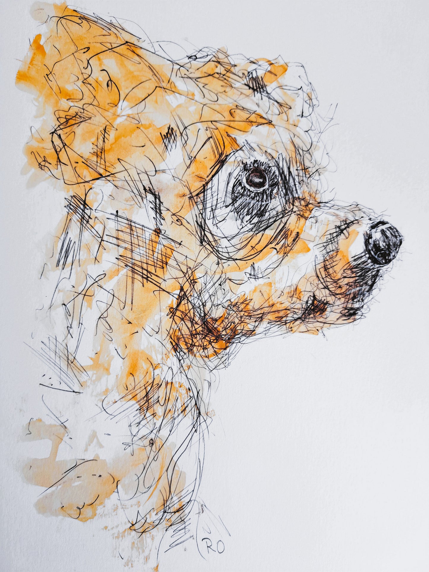 Scribble Pup Coffee Watercolor