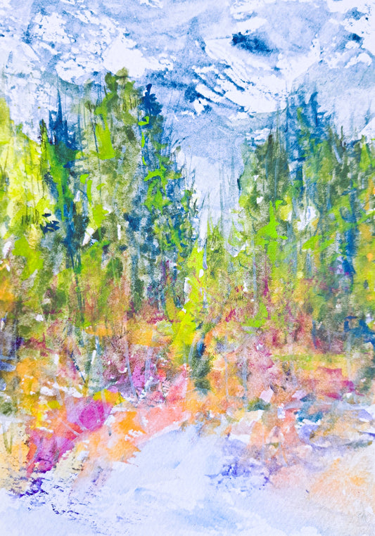 Hiking Through Abstract Watercolor