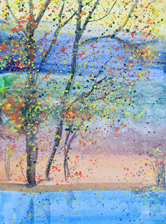 Forest Stripes Watercolor