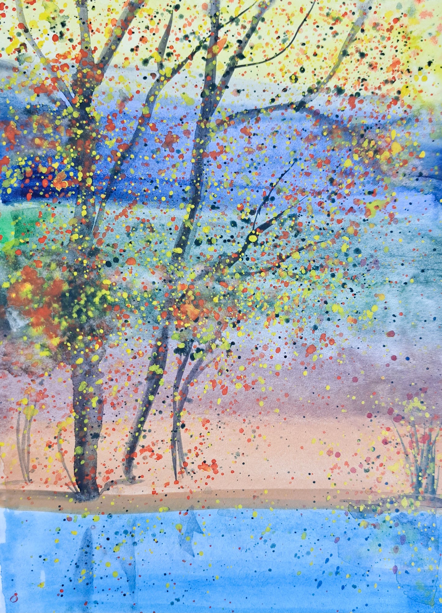 Forest Stripes Watercolor