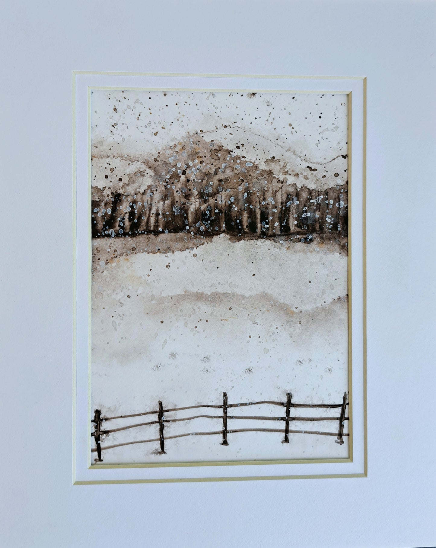 Winter Ranch Coffee Watercolor Painting