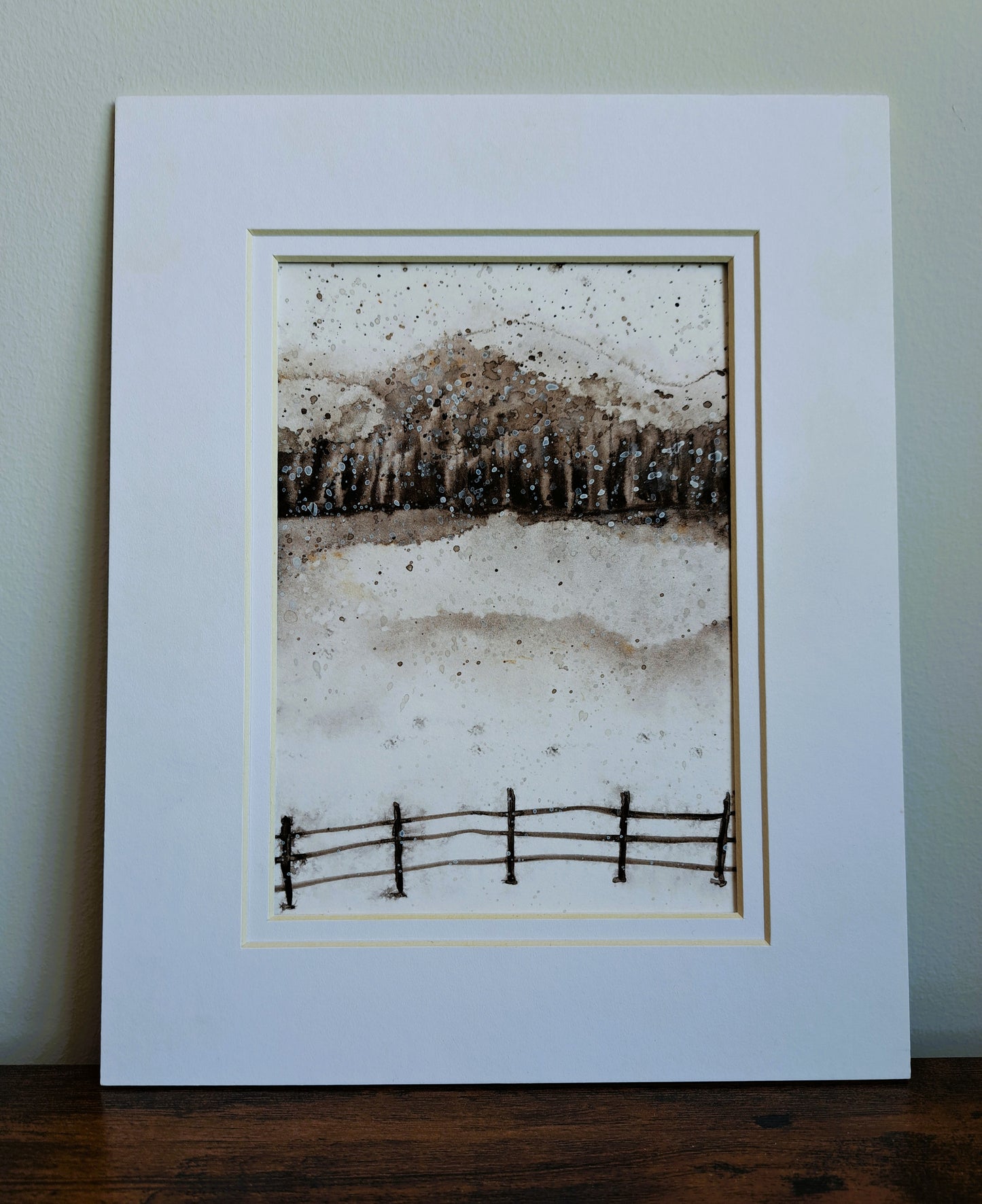 Winter Ranch Coffee Watercolor Painting