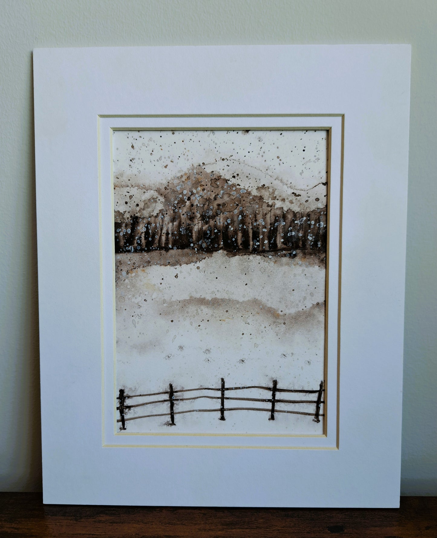 Winter Ranch Coffee Watercolor Painting