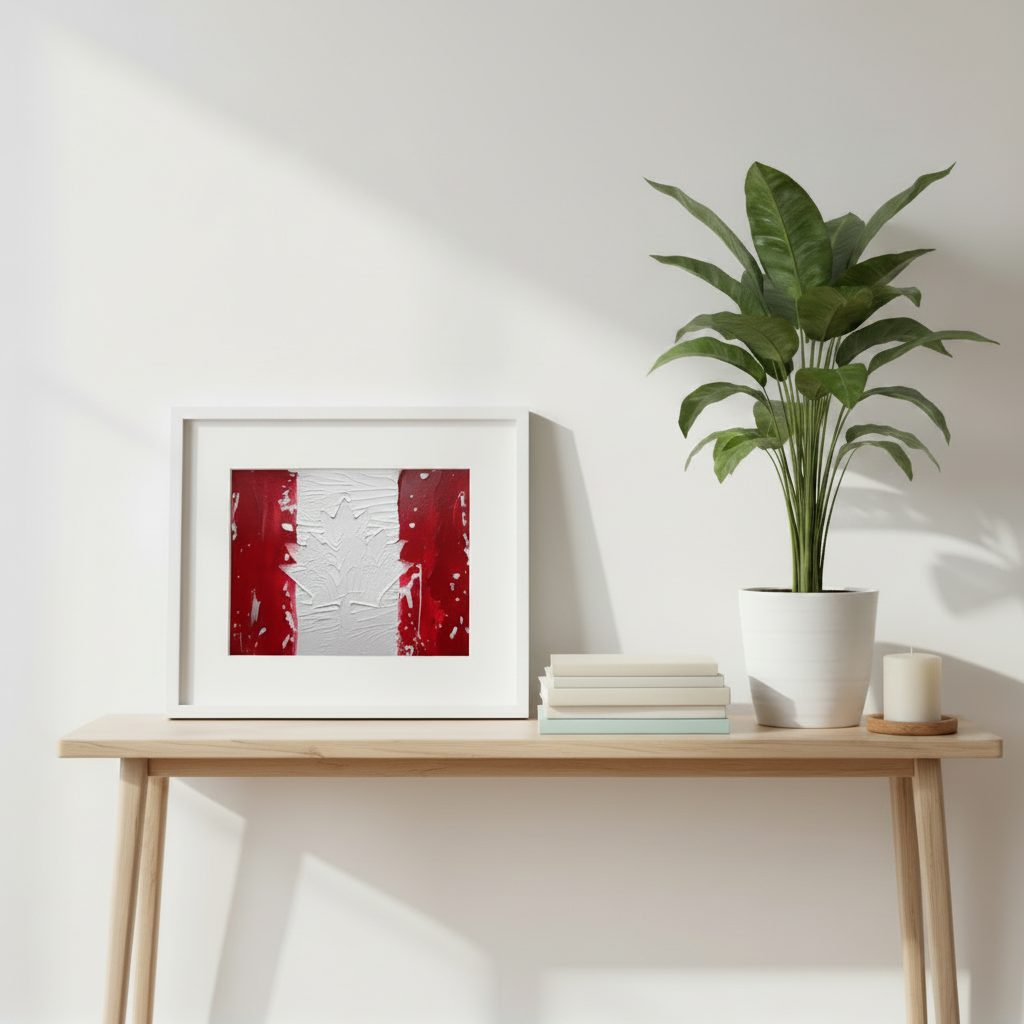 Canadian Flag Abstract - Closer Look Same Scene