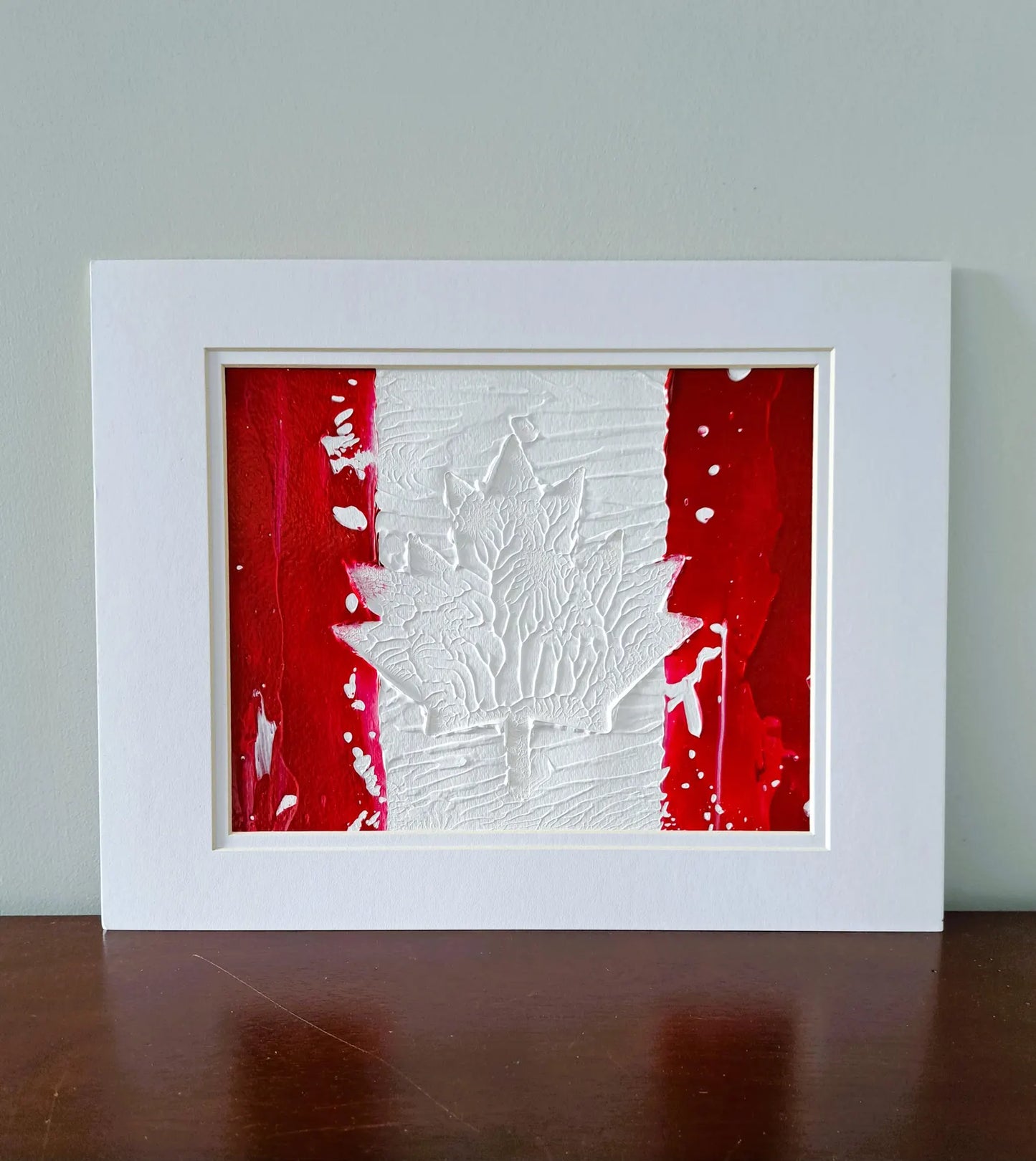 Canadian Flag Abstract Acrylic Painting