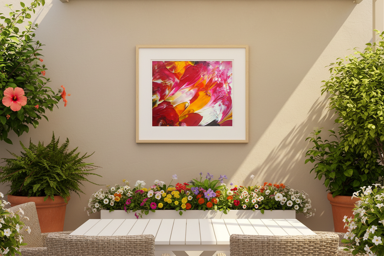 Summer Party Acrylic Abstract Painting - Summer Setting