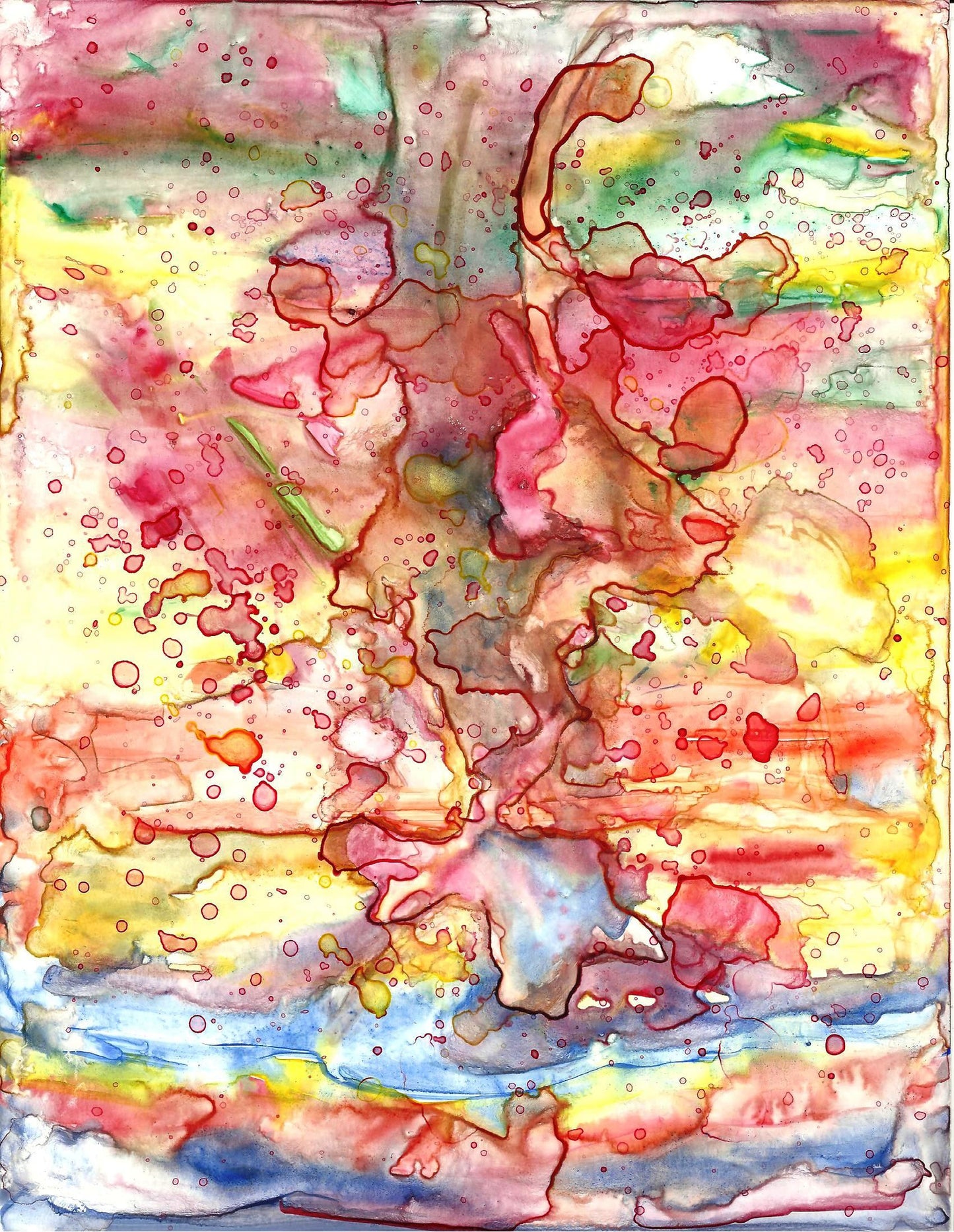 Laying under a tree watching a duck original watercolor painting