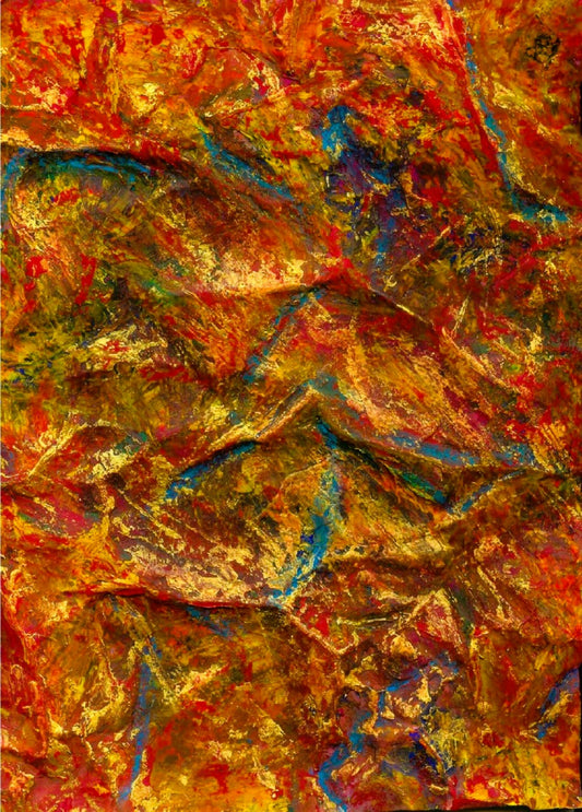 Golden Rock Abstract Art