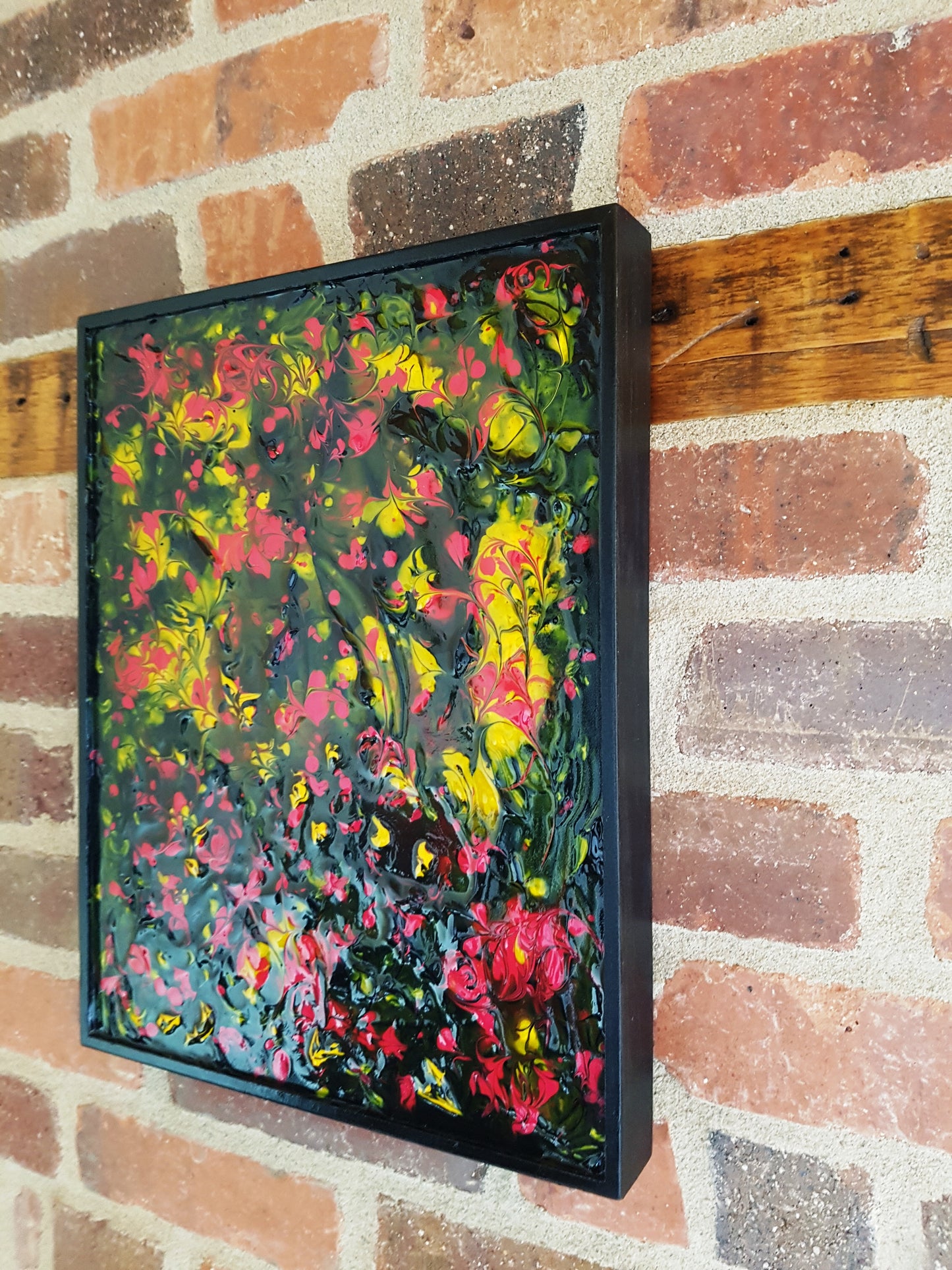 Glass Mystery Garden Acrylic Painting on Wood Framed Panel