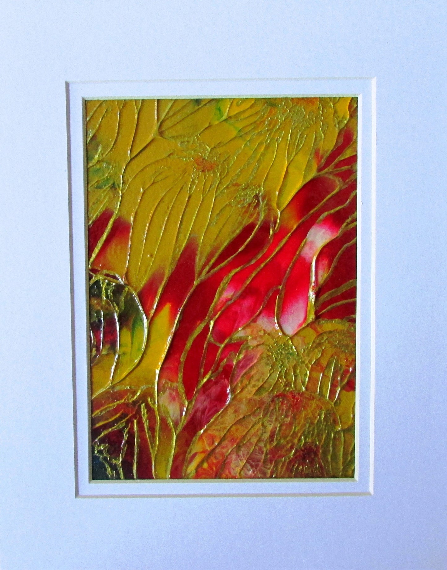 Red Golden Bouquet Original Abstract Painting