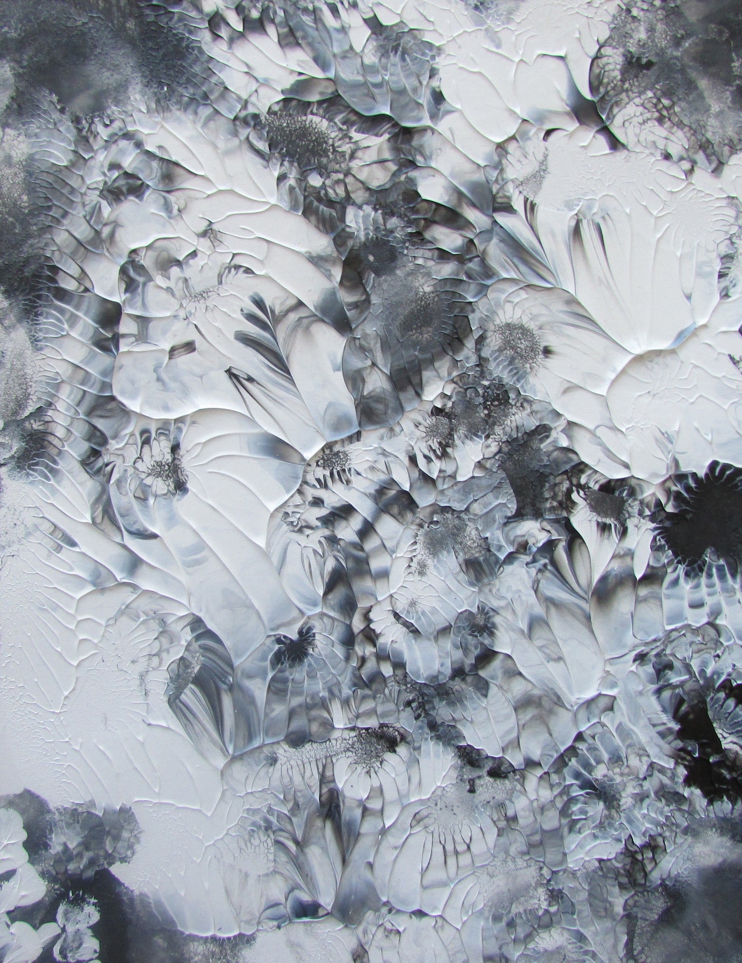 White Grey Black Acrylic Abstract Original Painting