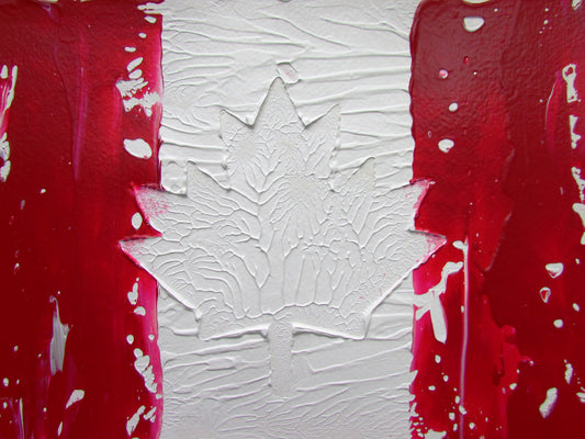 Canadian Abstract Flag Original Painting