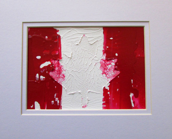 Abstract Canadian Flag Original Acrylic Painting by Ryan O'Neill