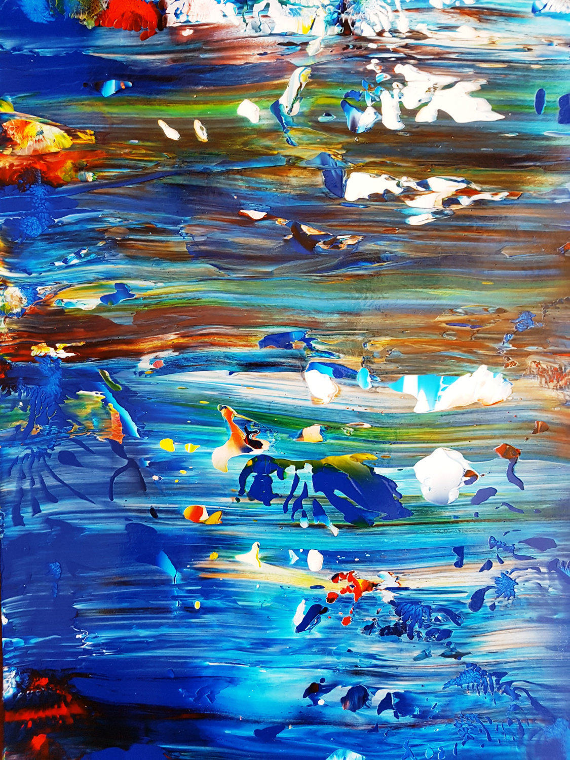 Blue River Abstract Acrylic Original Painting