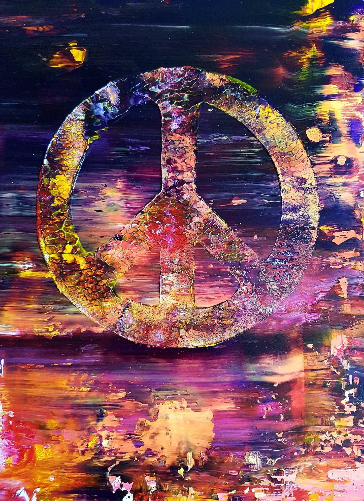 Urban Peace Sign Original Abstract Painting