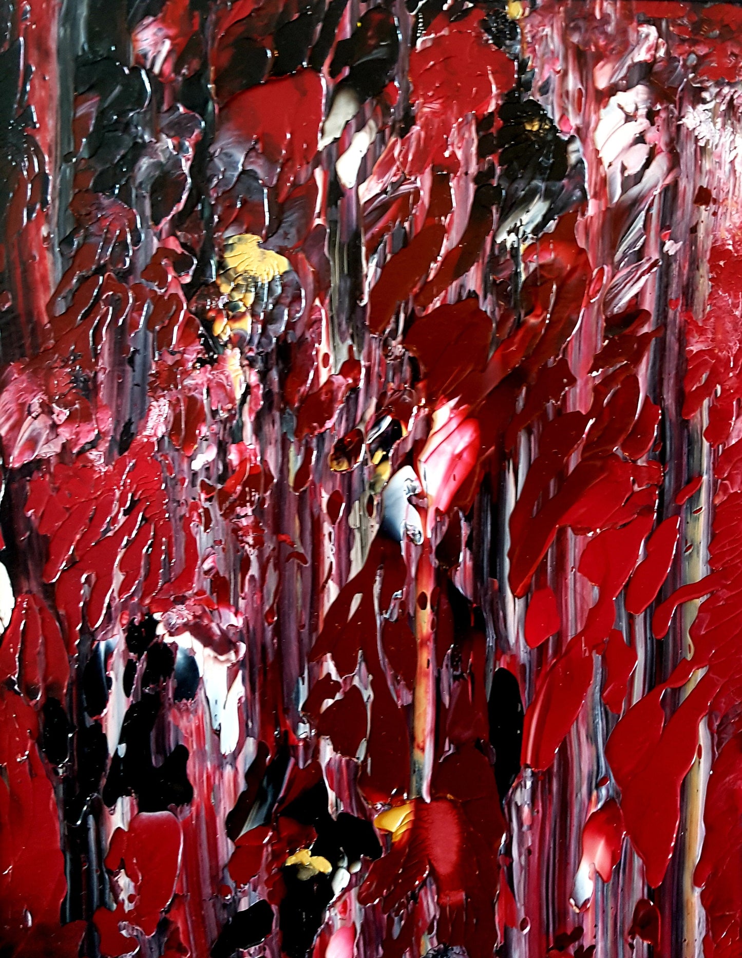Red Sky Night Acrylic Abstract Original Painting