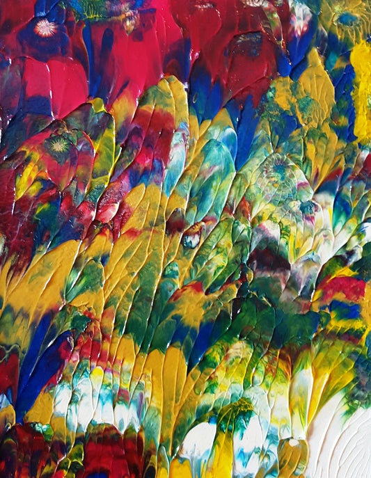 Summer Garden Abstract Acrylic Painting