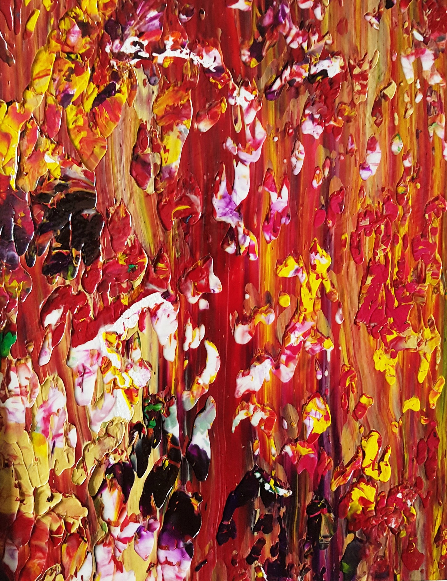 Fall Garden View Abstract Acrylic Painting