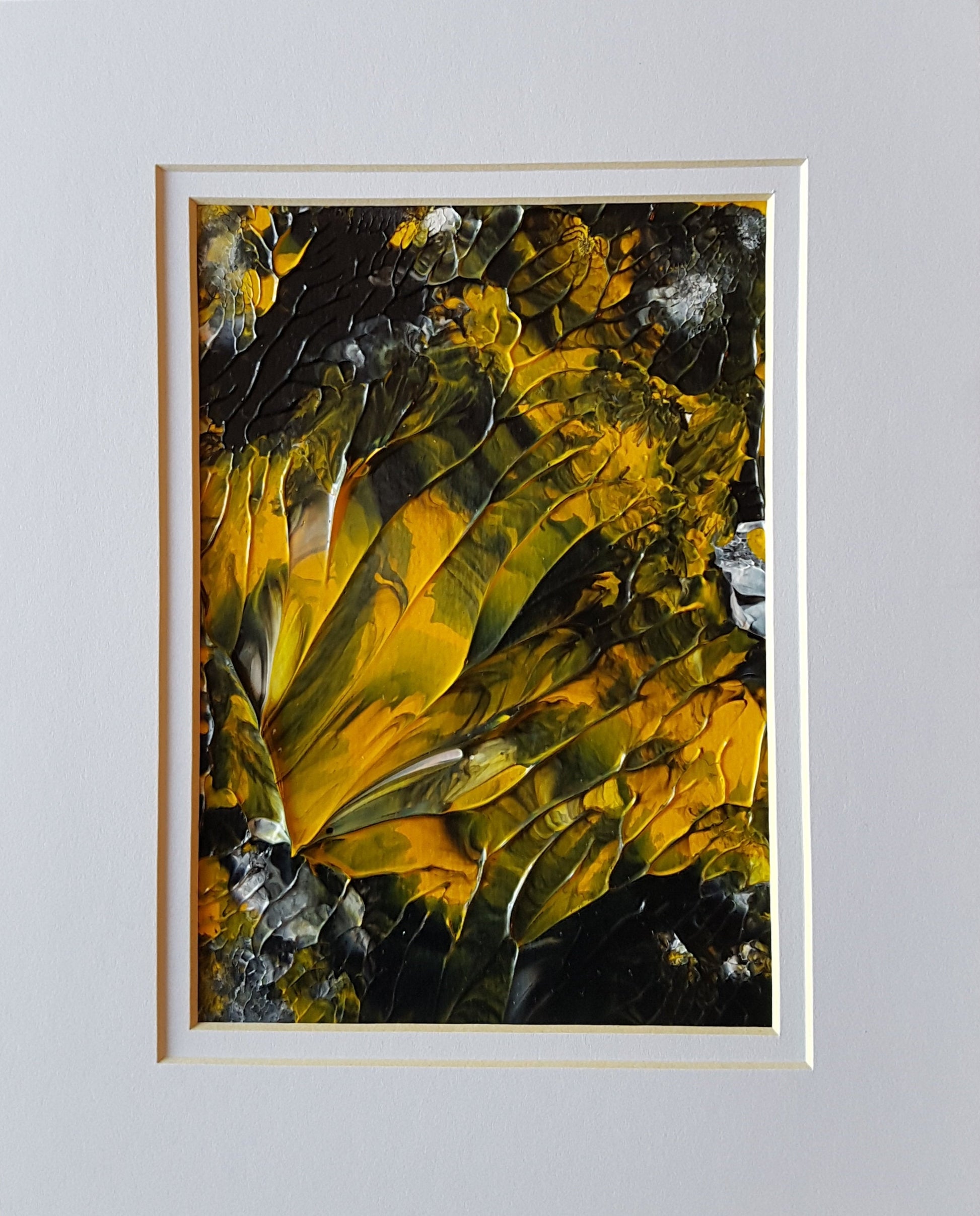 Yellow & Black Original Abstract Acrylic Painting