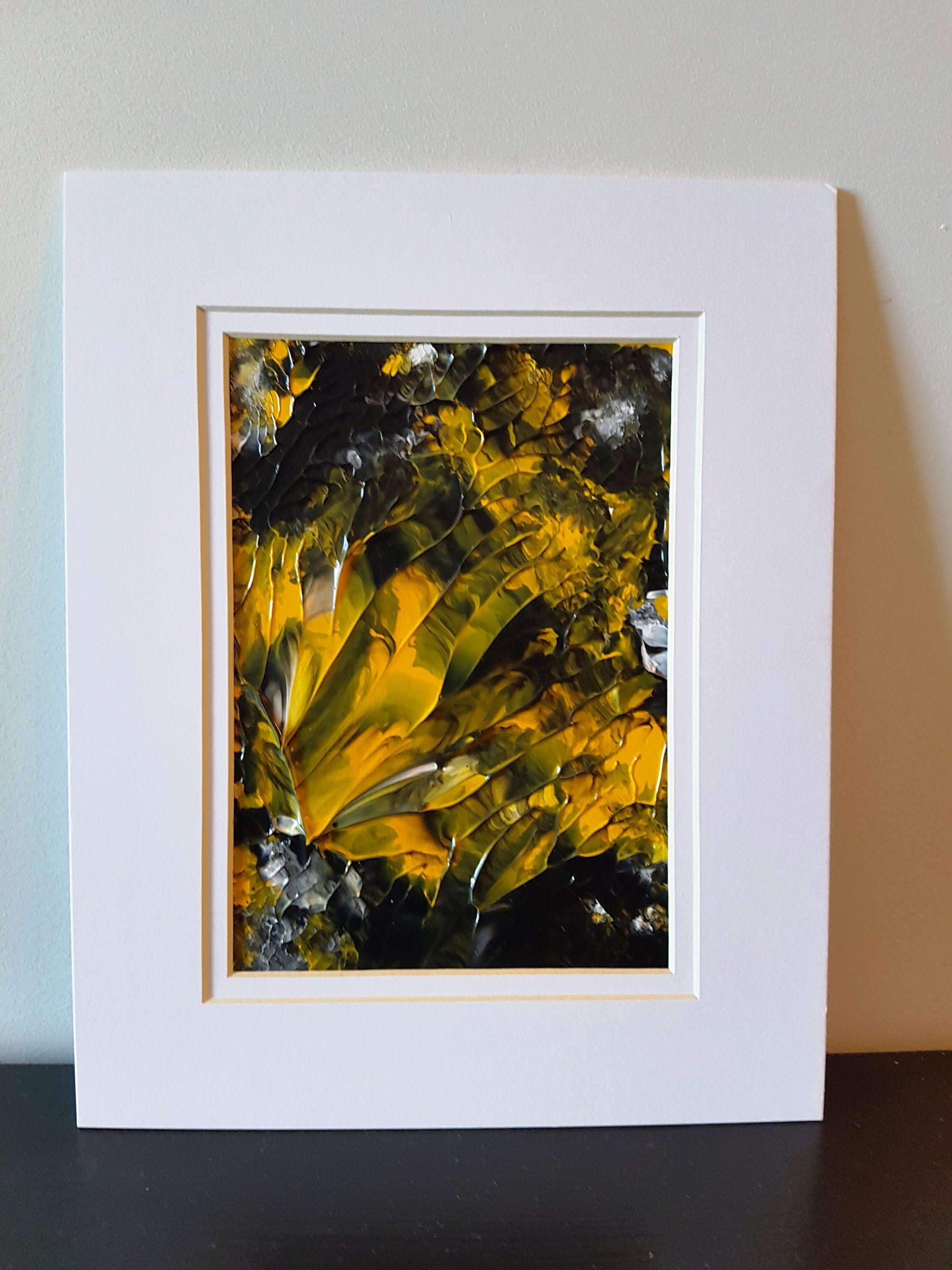 Yellow & Black Original Abstract Acrylic Painting