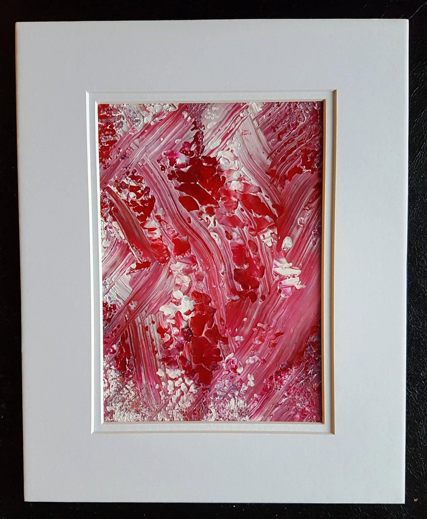 Pink and Red Abstract Acrylic Painting