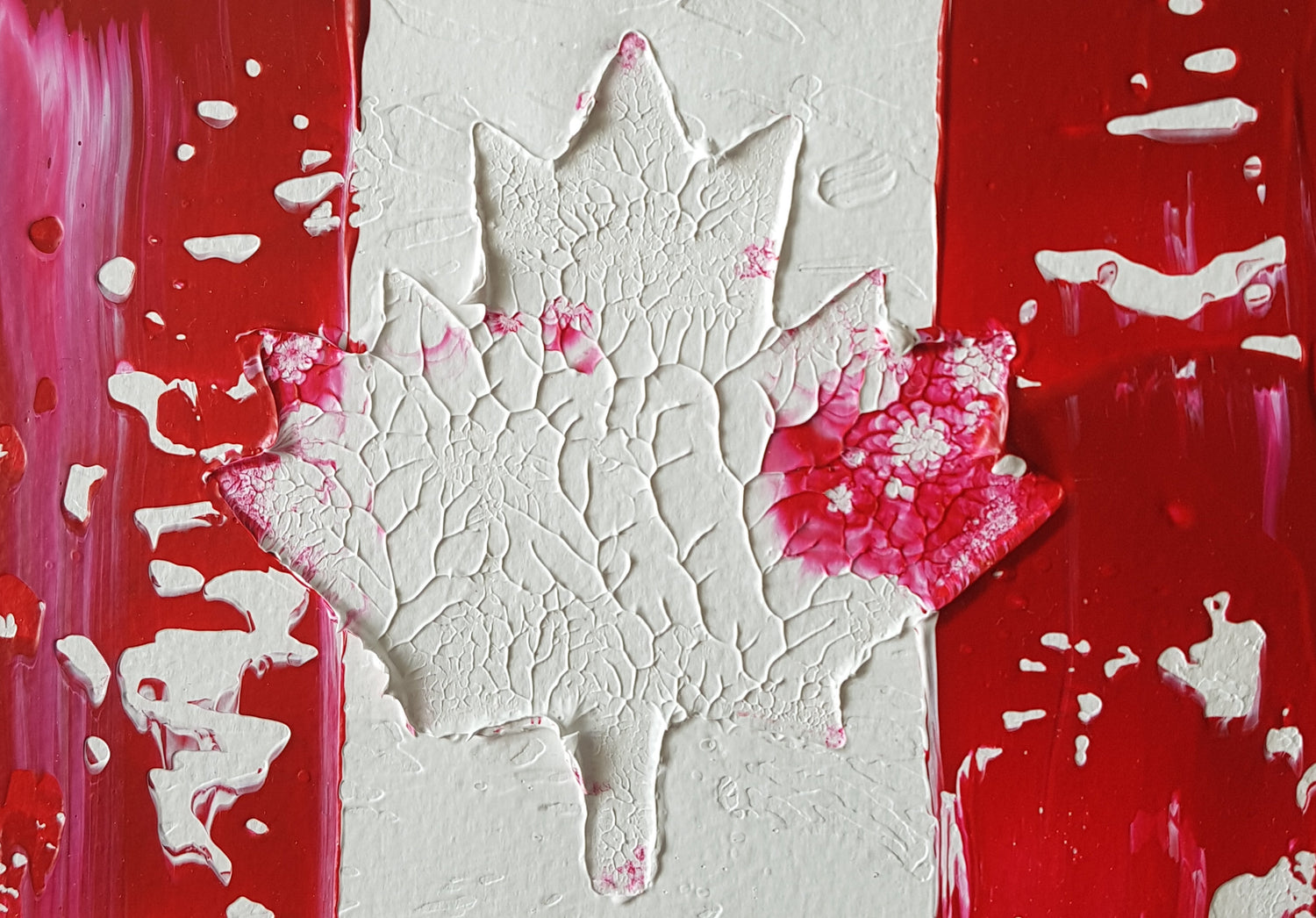 Canadian Flag Abstract Original Painting