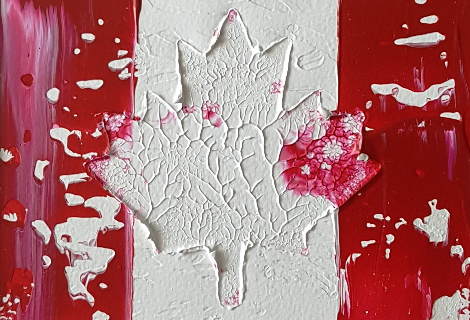 Canadian Flag Abstract Original Painting