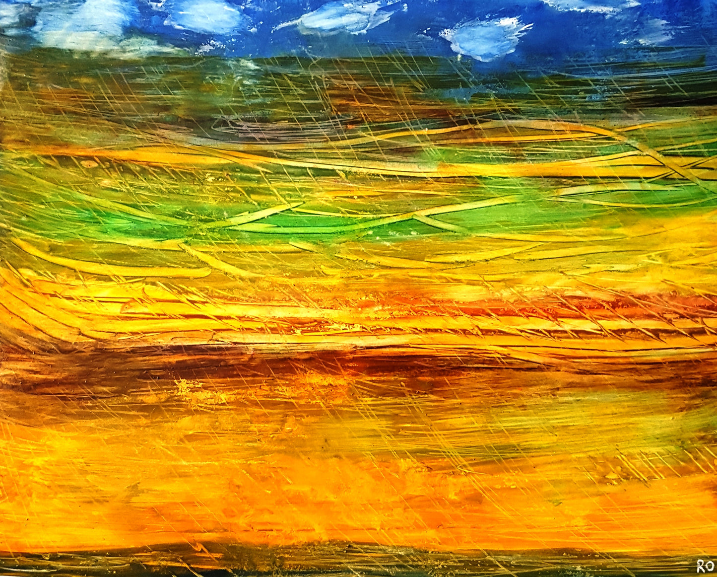 Rural Rain Abstract Watercolor Original Painting