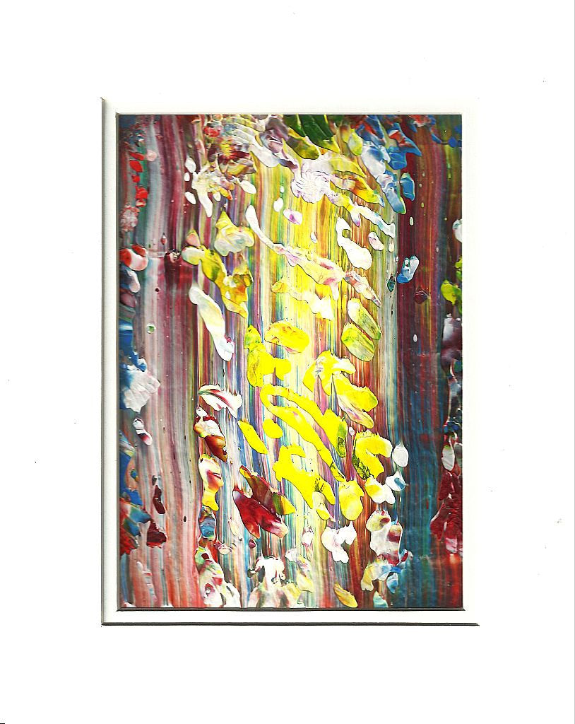 Vision Tree Abstract Acrylic Original Painting in White Mat