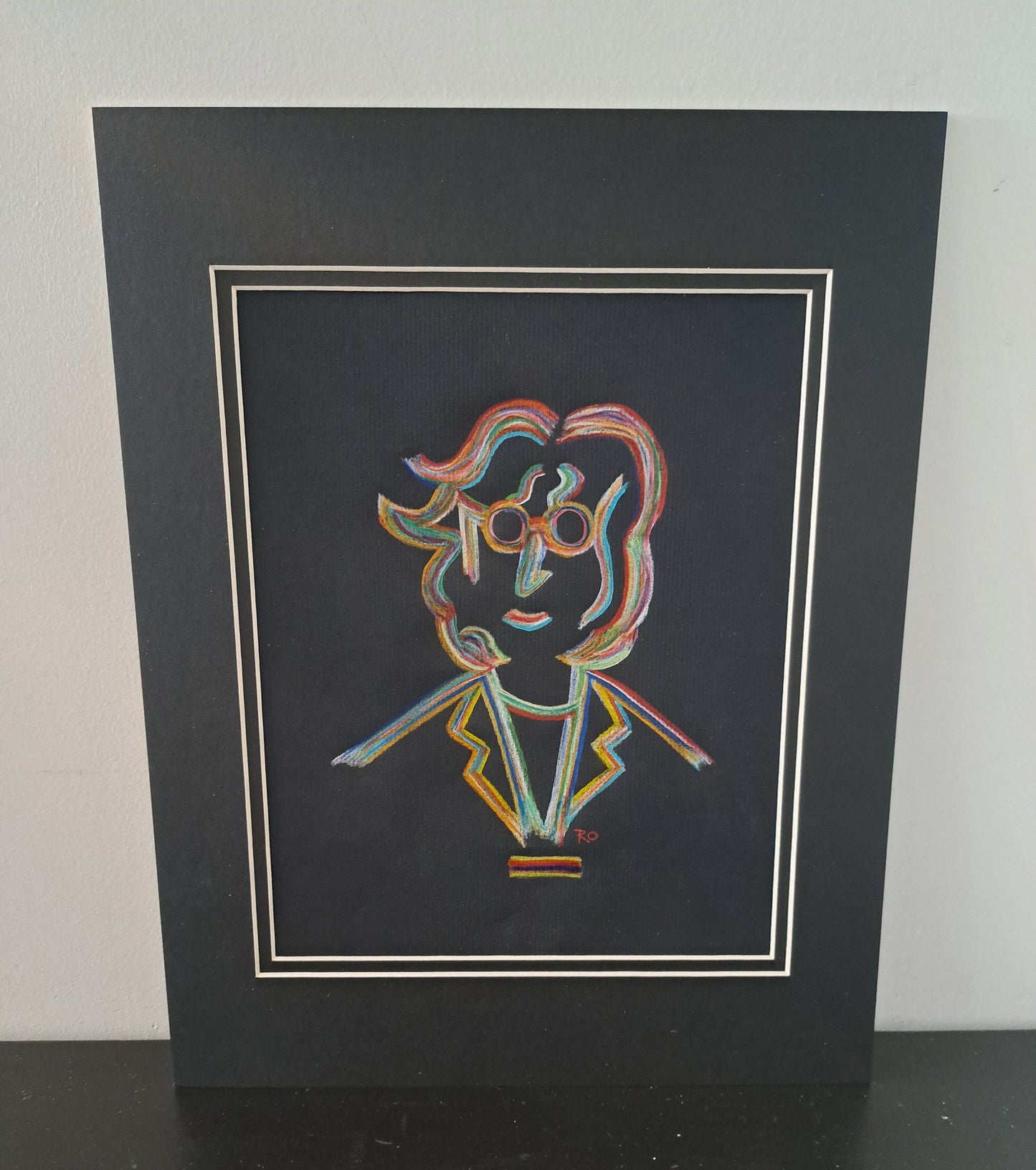 John Abstract Color Pencil Drawing of John Lennon