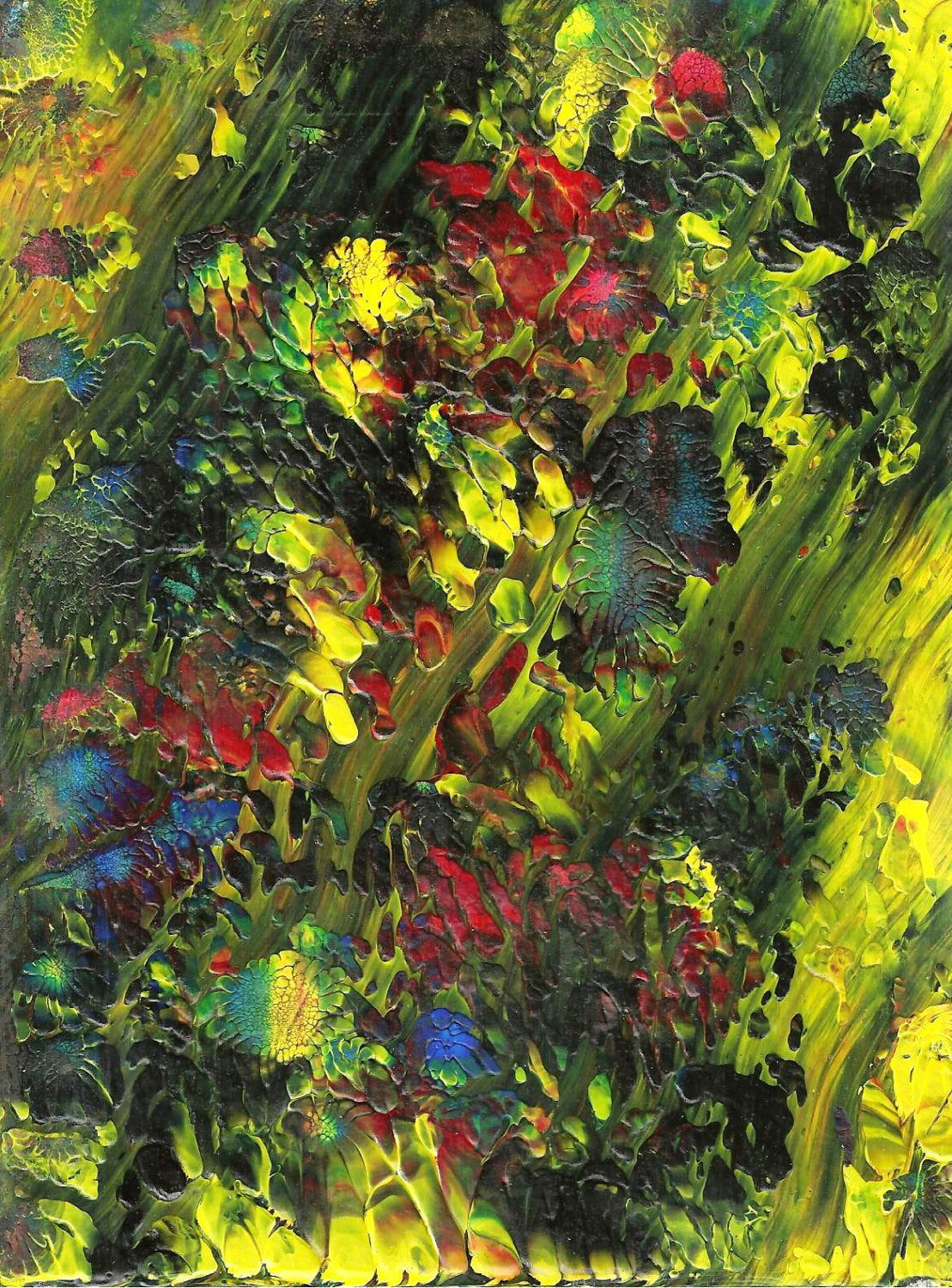 Flowers Hidden in the Forest Original Abstract Acrylic Painting