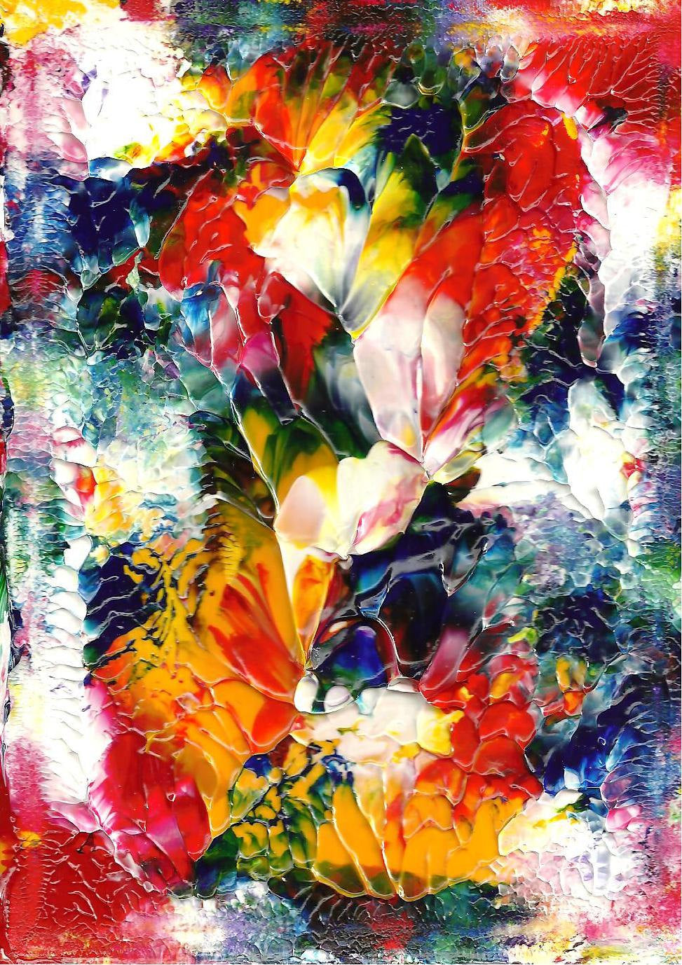 Birthday Flowers Abstract Acrylic Painting