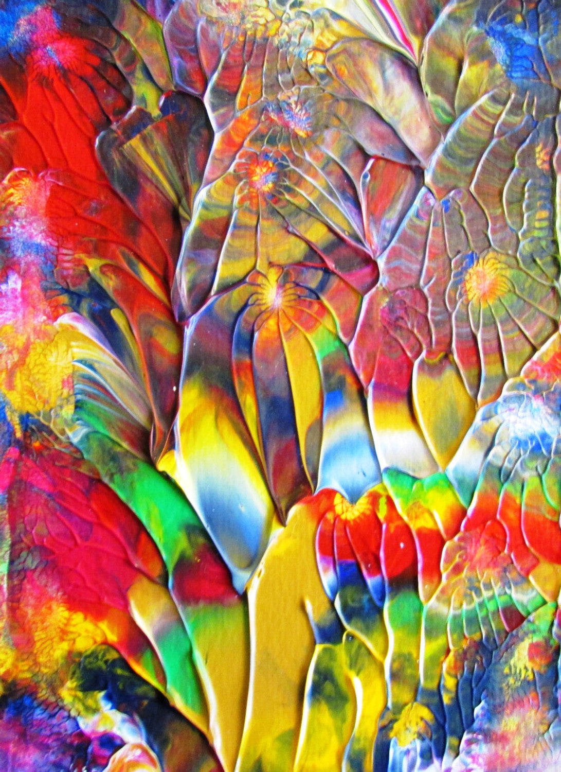 Hippie Sun abstract Acrylic Original Painting