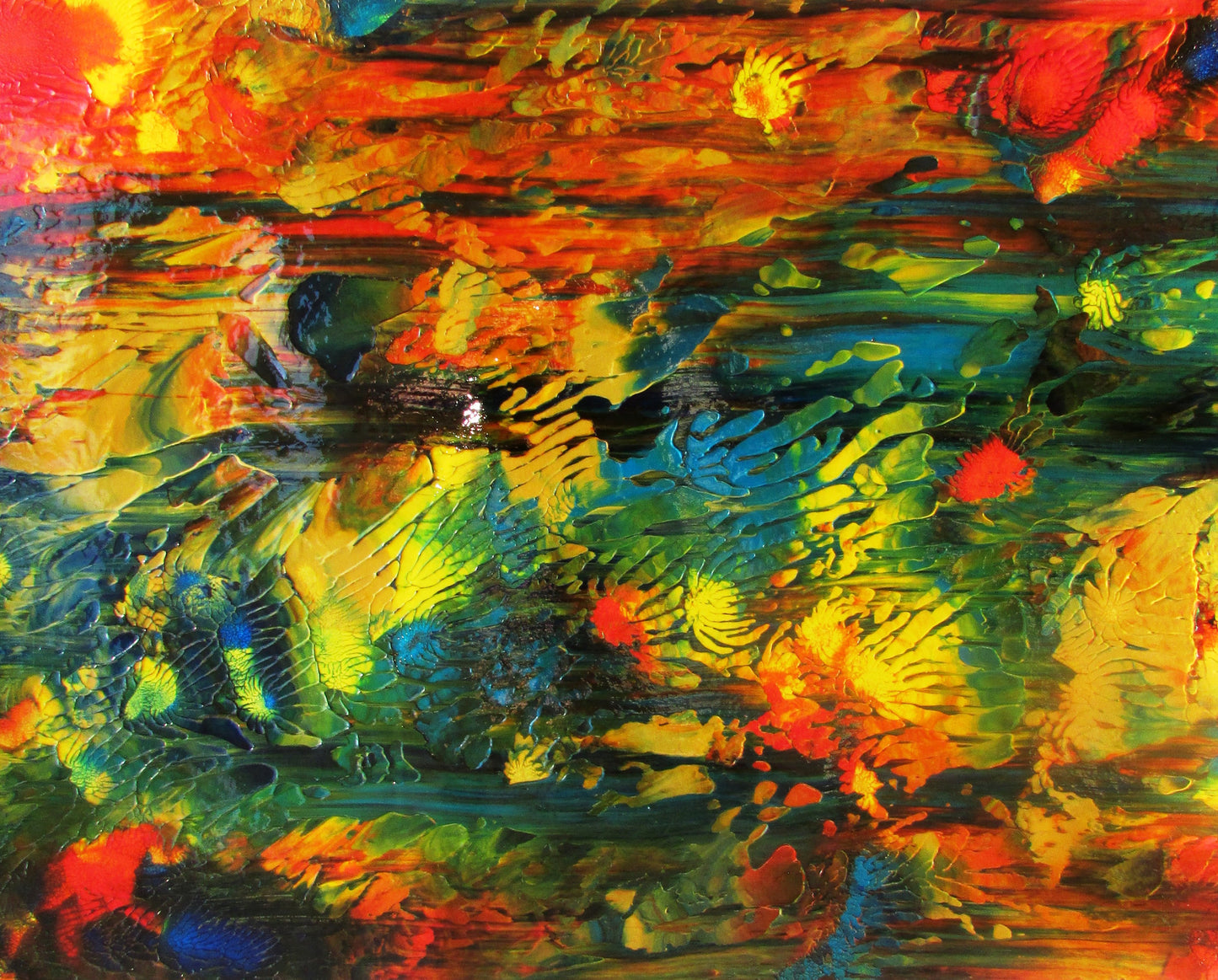 Abstract Sun Shining through the Forest Original Painting